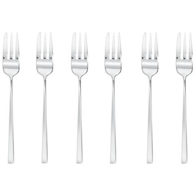 Set 6 Forchette Dolce Linea Q - Inox Argentato