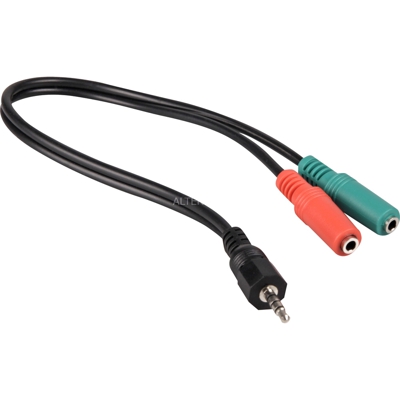 AVK 417-0030 0.3m cavo audio 0,3 m 3.5mm 2 x 3.5mm Nero, Verde, Rosso, Adattatore