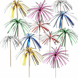 200 pezzi Foil Frill Firework Picks Cupcake Topper Stuzzicadenti Sandwich Antipasto Cocktail Stick Articoli per feste per cibo Picks Forniture características