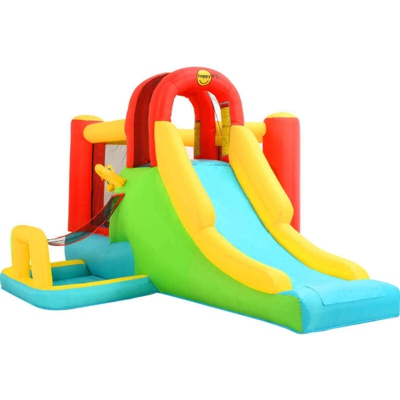 Happy Hop Castello Gonfiabile con Scivolo 400x295x200 cm in PVC - Multicolore