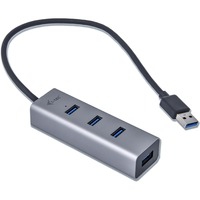 Metal U3HUBMETAL403 hub di interfaccia USB 3.2 Gen 1 (3.1 Gen 1) Type-A 5000 Mbit/s Grigio, Hub USB