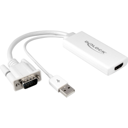 62460 cavo e adattatore video 0,25 m VGA, USB2.0-A HDMI Bianco características