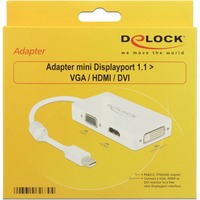 0.16m DisplayPort/VGA + HDMI + DVI 0,16 m Mini DisplayPort VGA (D-Sub)+ HDMI + DVI Bianco, Adattatore
