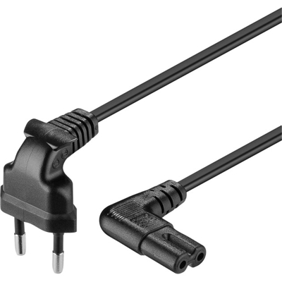 CEE 7/16 - IEC-60320-C7 Nero 2 m CEE7/16 Accoppiatore C7, Cavo