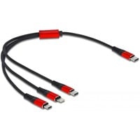 86710 cavo USB 0,3 m USB 2.0 USB C USB C/Micro-USB B/Lightning Nero, Rosso