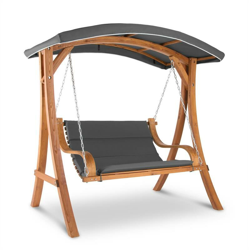 Tahiti Dondolo Hollywood Parasole 110cm 2 Posti Legno Massello grigio características