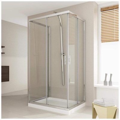 Box Doccia 3 Lati 80x100x80 Cm H198 Trasparente Mod. Evolution Trio