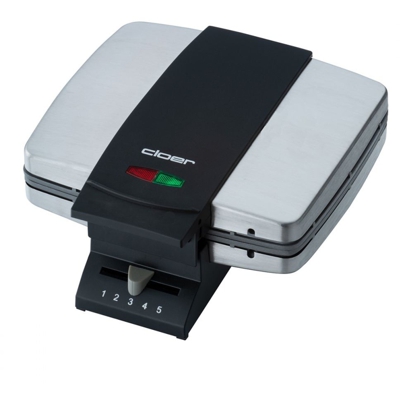 1445 piastra per waffle 2 waffle 930 W Nero, Acciaio inossidabile, Cialde