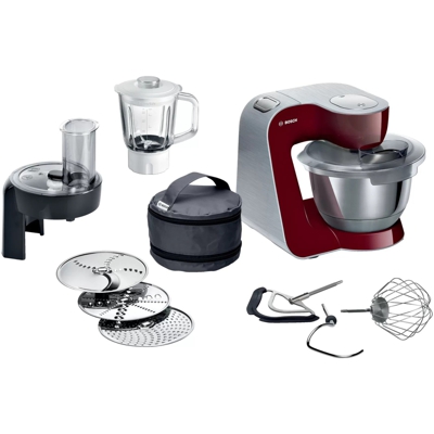 MUM5 robot da cucina 1000 W 3,9 L Nero, Rosso, Acciaio inossidabile