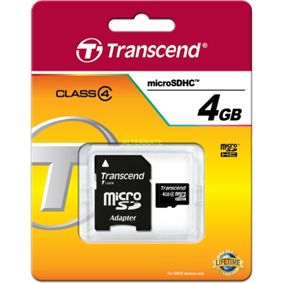 4 GB microSDHC memoria flash Classe 4, Scheda di memoria