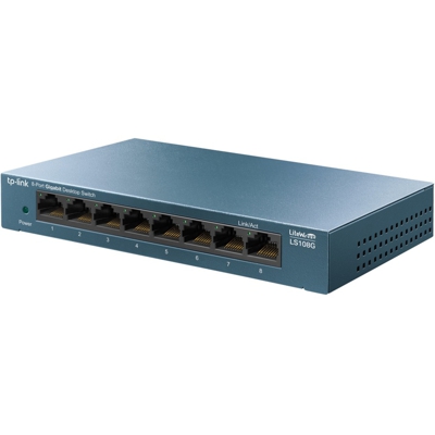 LS108G Non gestito Gigabit Ethernet (10/100/1000) Blu, Interruttore
