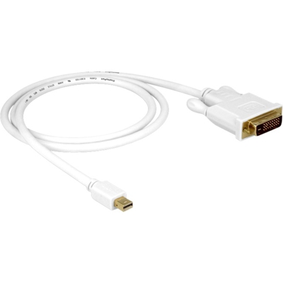 Kabel mini Displayport > DVI 24pin male 1m mini Displayport 20pin DVI-I 24 Bianco, Adattatore