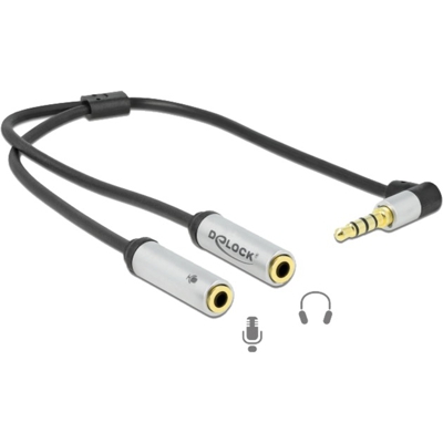 66437 splitter audio Nero, Argento, Cavo a Y