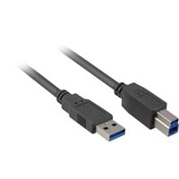 1m, USB3.0-A/USB3.0-B cavo USB USB 3.2 Gen 1 (3.1 Gen 1) USB A USB B Nero