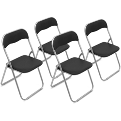 Set di quattro sedie pieghevoli, colore nero, Misure 43 x 47 x 78 cm - Dmora precio