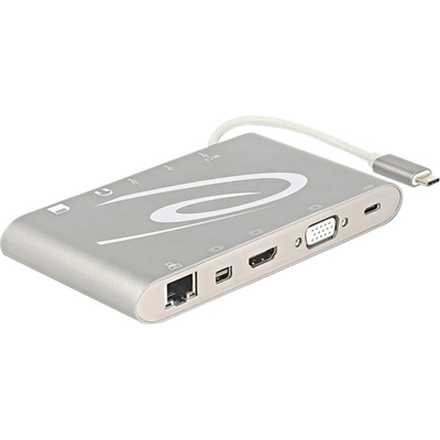 87298 hub di interfaccia USB 3.2 Gen 1 (3.1 Gen 1) Type-C 1000 Mbit/s Argento, Docking station