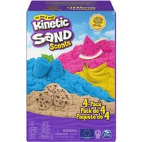 Kinetic Sand Scents, confezione da 4 con 907 g di Kinetic Sand profumata Biscotti che passione, Banana-mania, Tripudio di anguria e Mirtilli e more, Gioco di sabbia en oferta