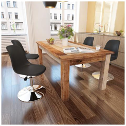 Set 4 Sedie Da Tavola Nere Girevoli Con Altezza Regolabile en oferta