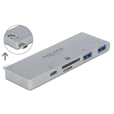 64078 hub di interfaccia USB 3.2 Gen 1 (3.1 Gen 1) Type-C 5000 Mbit/s Grigio, Lettore di schede