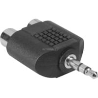3.5mm audio adaptor 3.5mm M 2x RCA FM Nero, Adattatore en oferta