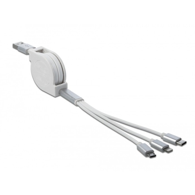 85850 cavo USB 0,98 m USB 2.0 USB A USB C/Micro-USB B/Lightning Argento, Bianco