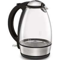 Glass Vision bollitore elettrico 1,7 L 2400 W Nero, Acciaio inossidabile, Trasparente