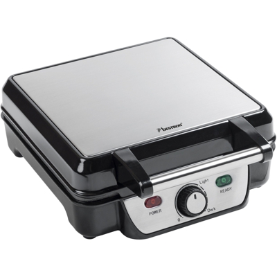 ASW281 piastra per waffle 4 waffle 1100 W Nero, Acciaio inossidabile, Cialde