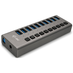 U3CHARGEHUB10 Caricabatterie per dispositivi mobili Grigio Interno, Hub USB en oferta