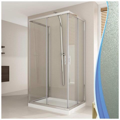 Box Doccia 3 Lati 80x90x80 Cm H198 Stampato C Mod. Evolution Trio