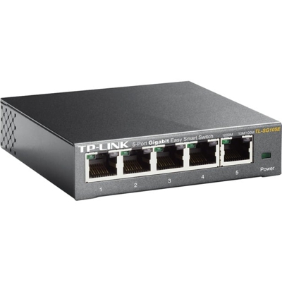 TL-SG105E L2 Gigabit Ethernet (10/100/1000) Nero, Interruttore