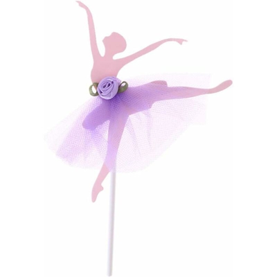 Abcrital - Set di 5 decorazioni per cupcake ballerina per matrimoni, baby shower, compleanni, baby shower, feste (viola)