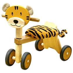Triciclo in Legno Cavalcabile Tigrotto cm 47x42x30 per bambini Età 19 mesi en oferta