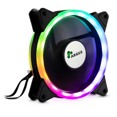 RS-041 RGB Case per computer Ventilatore 12 cm Nero, Ventola