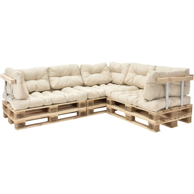 Divano palette euro - mobili DIY - Divano per dentro con cuscini per le palette ideale per salotto - giardino d´inverno (3 x cuscino per il sedile e