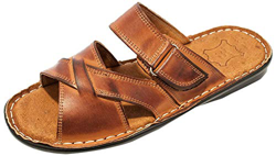 KS 142 - Ciabatte Sandali Aperte estive da Uomo - in Pelle - Marrone 40 precio