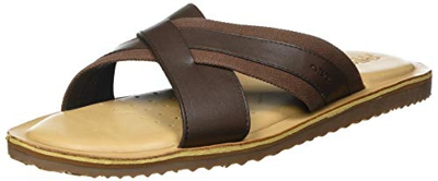 Geox U Artie A, Slide Sandal Uomo, caffè Scuro, 45 EU