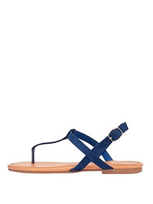 Marypaz, Sandali piatti moda estate donna blu Blu Size: 39 EU