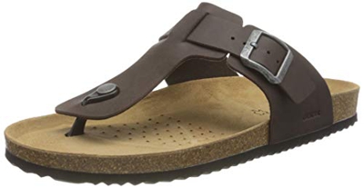 Geox U Sandal Ghita D, Flip Flop Uomo, caffè Scuro, 43 EU