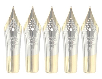 Gullor 5PCS pennini penna stilografica adattano Jinhao 250/301/500/5099/8802/9009/5000, oro, pennino in bene