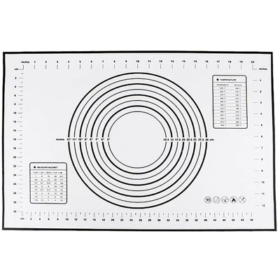 Asupermall - Tappetino da forno in silicone Tampone per pasta con misure Tappetino antiscivolo antiaderente per pasticceria per cucina Festa di