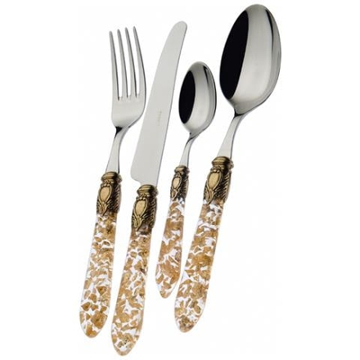 Servizio Posate 75 Pz. ''''oxford'''' Pagliuzze Oro