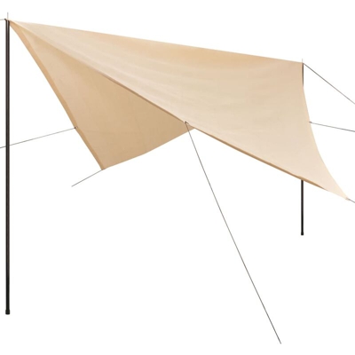 vidaXL Tarp Parasole in HPDE Pali di Montaggio Quadrato 4x4 m Crema - crema