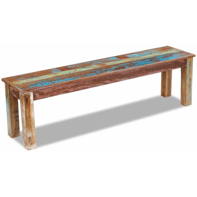 Panca in Legno Massiccio di Recupero 160x35x46 cm
