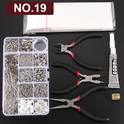Orecchini Eardrop Kit per la creazione di gioielli con anelli di salto a pinza Risultati Set di strumenti per la creazione di fai da te NO.19