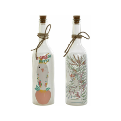 Bottiglia LED Vetro Corda Tropicale (2 pcs) (7.5 x 7.5 x 31 cm) - Dkd Home Decor en oferta