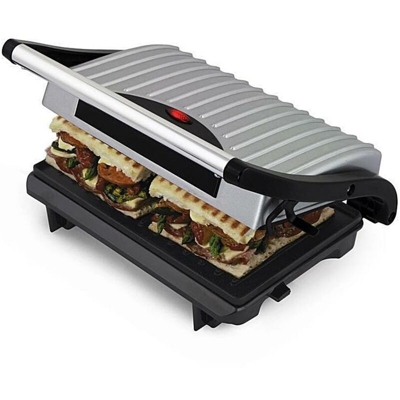 Bistecchiera Elettrica Piastra Griglia Grill Antiaderente 700W Toast Panini