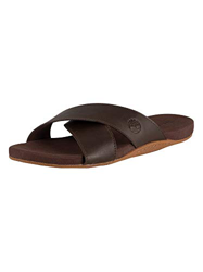 Timberland Seaton bay Cross Strap Slide, Sandali Uomo, Marrón Dark Brown Leather, 43 EU precio