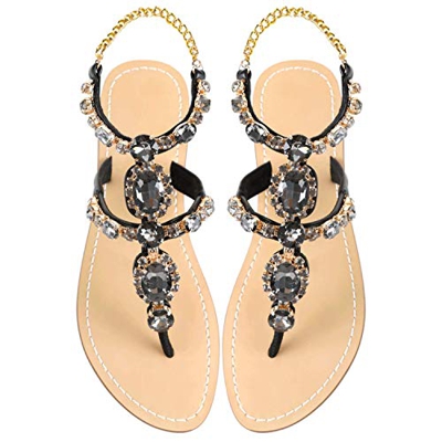 Hinyyrin Sandali da donna con, nero 1, 40 EU
