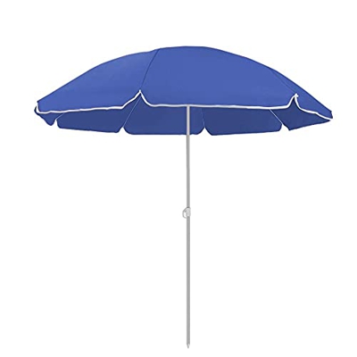 Mediawave Store - Ombrellone da Spiaggia Rotondo Palo in Alluminio Telo in Poliestere, Ombrellone da Mare Tinta Unita per Esterno Balcone con Custodia