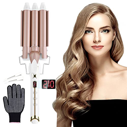 Arricciacapelli 3 Tubi 22 mm Ferro Arricciacapelli Professionale Regolabile a partire dal 80C°- 220°C Rivestimento in Ceramica Cavo Girevole a 360 ° p en oferta